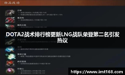 DOTA2战术排行榜更新LNG战队荣登第二名引发热议